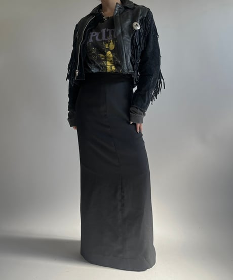 【USED】 Zip Up Fringe Leather Jacket /250201-017