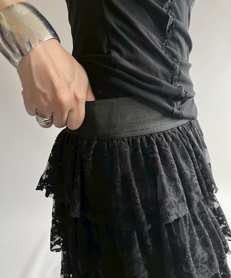 【USED】 Lace Pattern Tiered Skirt  / 250726-022