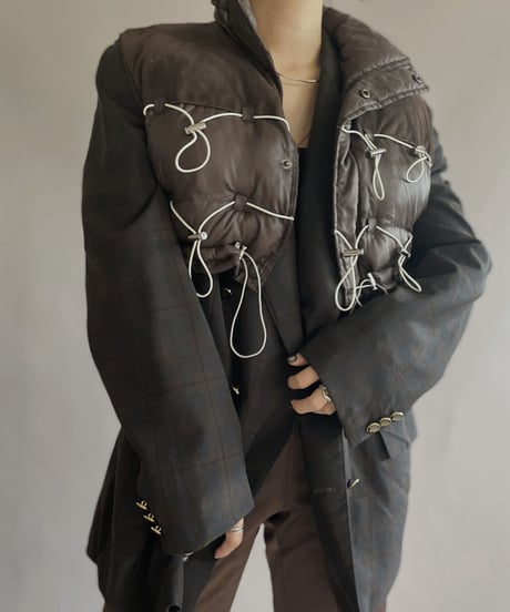 【RE;CIRCLE】 RE Draw Code Down Vest Brown / 221215-001