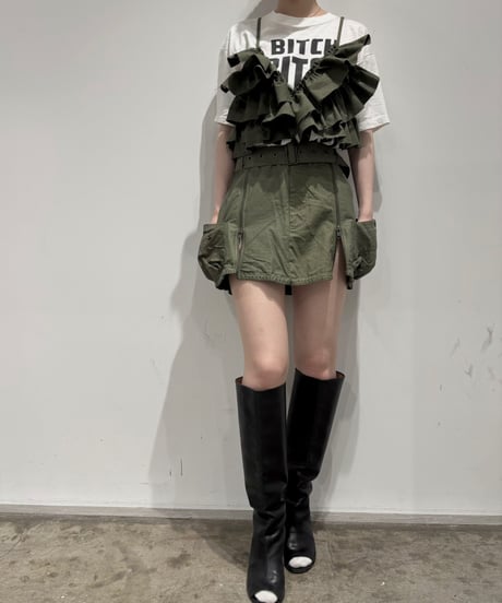 【 RE;CIRCLE】 RE ARMY Double Zip Mini Skirt/ 250703-002