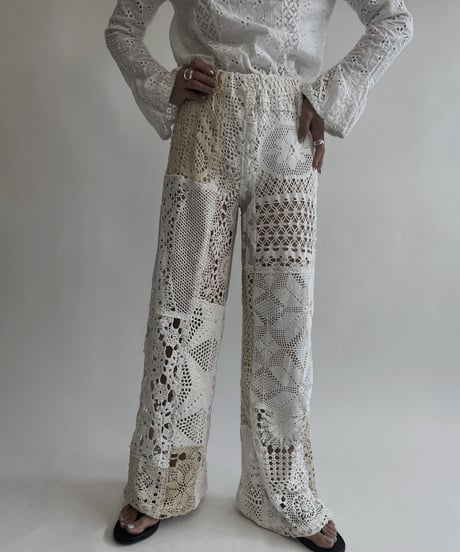 【RE;CIRCLE】 RE Crochet Patchwork Pants / 220728-029