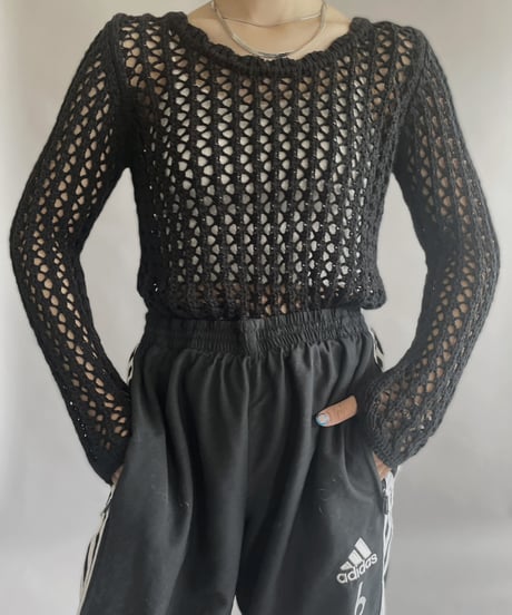 【USED】 Knitting Crochet Top / 230325-015