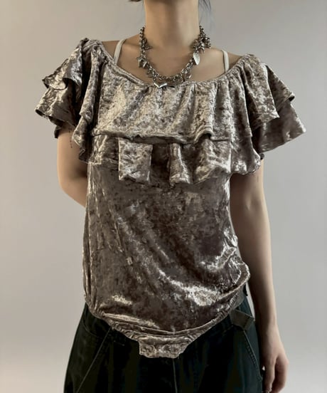 【USED】 N/S Velour Leotard Top / 260307-005