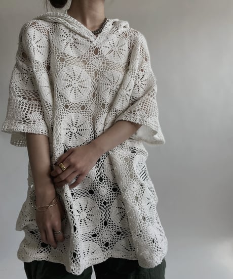 【RE;CIRCLE】 RE Crochet Lace S/S Hoodie / 220427-029