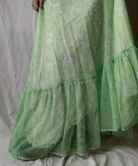 【USED】 Flower Patterned See-through N/S Dress/210714-033