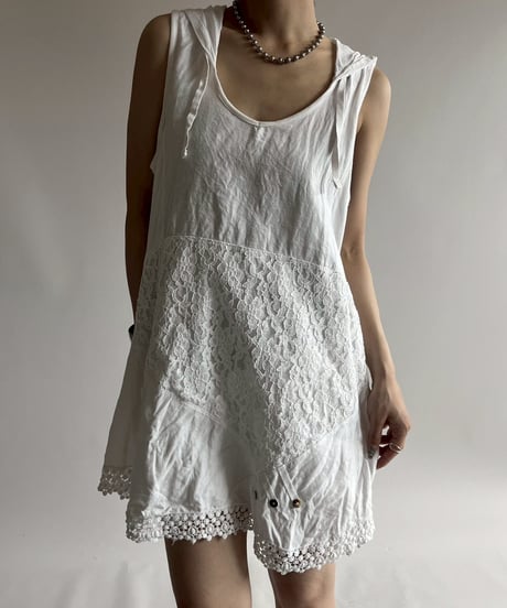 【USED】 Lace Pattern Hooded One-Piece / 250726-006