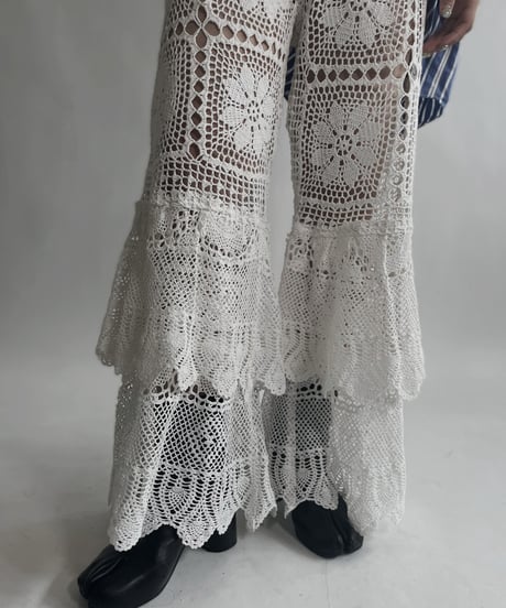 【RE;CIRCLE】 RE Crochet Tiered Pants / 220623-030