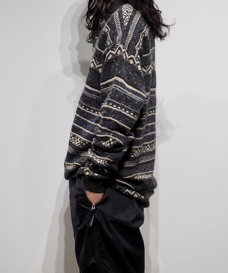 【USED】 Patterned MELANGE Knit Top /240205-002
