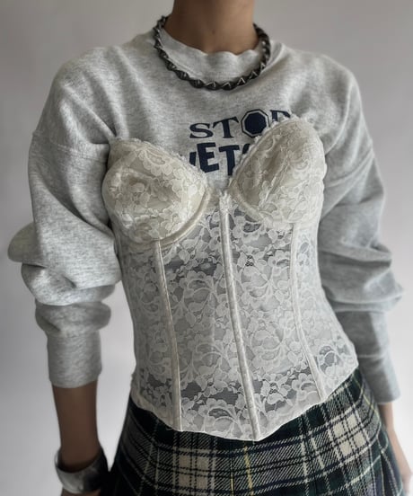【USED】 Lace Patterned Corset Top/241130-017