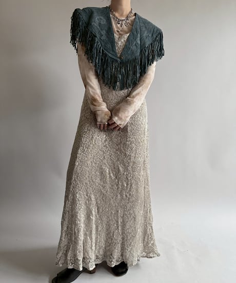 【USED】 Lace Pattern Camisole Long One-Piece  /250412-015