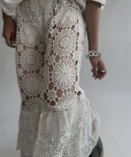 【RE;CIRCLE】 RE Crochet Tiered Pants / 220818-013