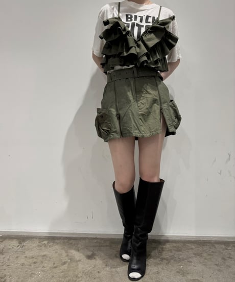 【 RE;CIRCLE】 RE ARMY Double Zip Mini Skirt/ 250703-002