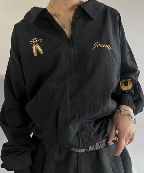 【USED】 Made in USA Nylon Half Zip Pullover Jacket  /241109-003