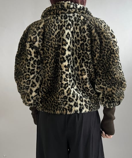 【USED】 Made in ITALY Leopard Patterned Fake Fur Jacket /241221-013