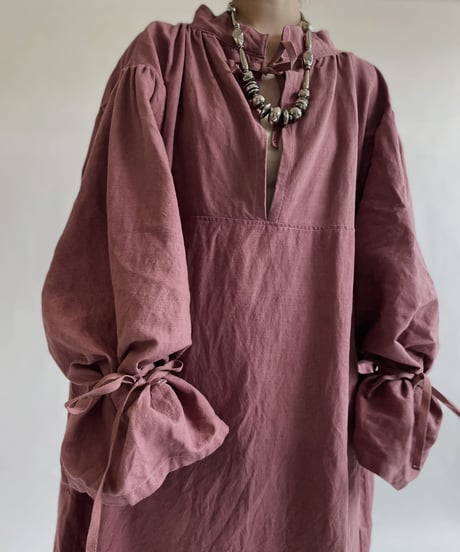 【RE;CIRCLE】RE Dyed French Mattress Cover One-piece -Santa Fe Pink- / 220512-012