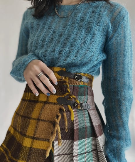 【RE;CIRCLE】 RE Pleats Blanket  Skirt / 230105-019