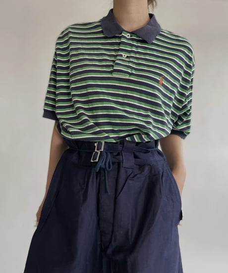 【USED】  Polo Ralph Lauren Striped Polo Shirt / 220730-013
