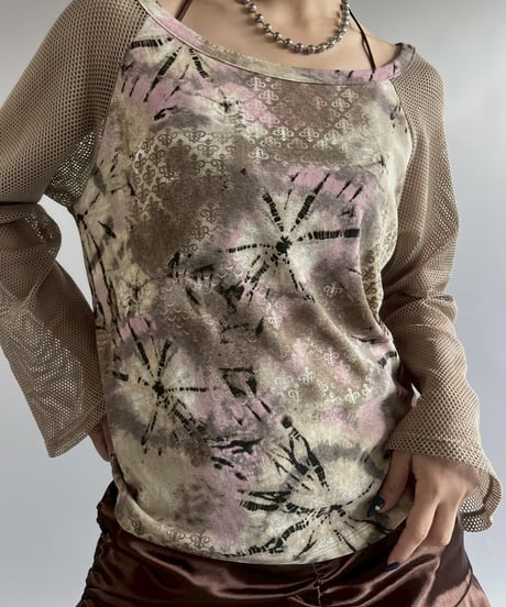 【USED】 YESSICA Mesh Sleeve Design Top  /251012-001