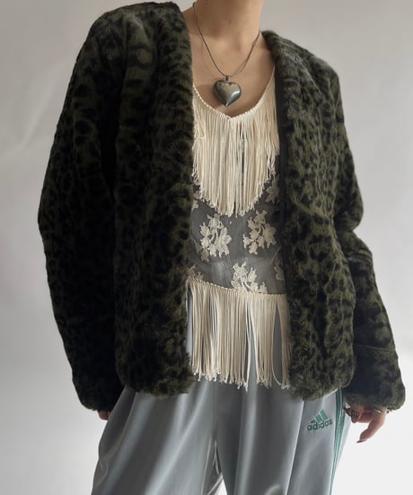 【USED】 Tally Weijl Leopard Patterned Fake Fur Jacket /241207-015