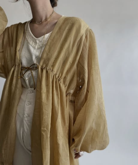【RE;CIRCLE】 RE Sheer Mustard Yellow Gown / 220721-004