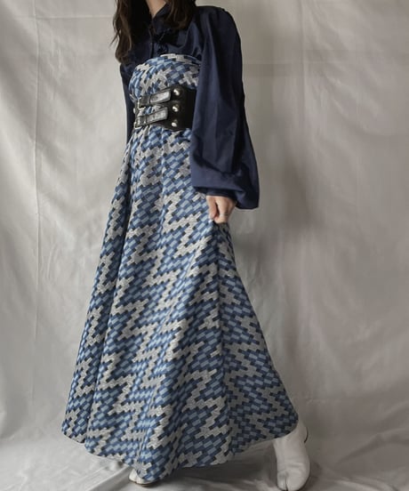 【USED】 Shiny Poly Long Skirt/210921-024