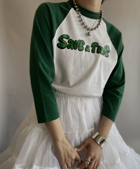 【USED】 S/S Save a tree raglan T-shirt / 230603-007