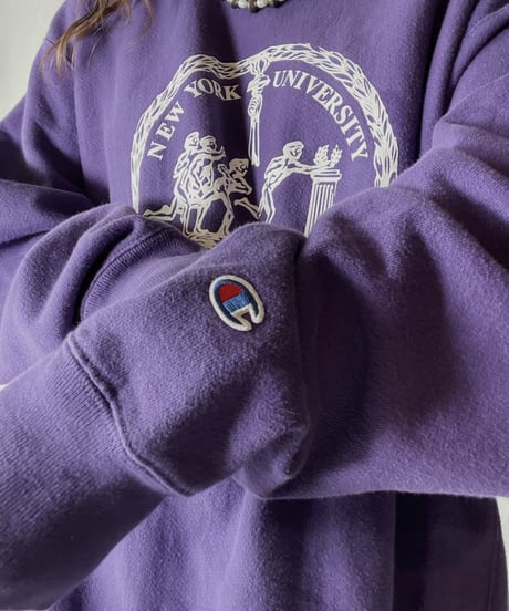【USED】  Champion Reverse Weave Sweat NEW YORK UNIVERCITY/211116-044
