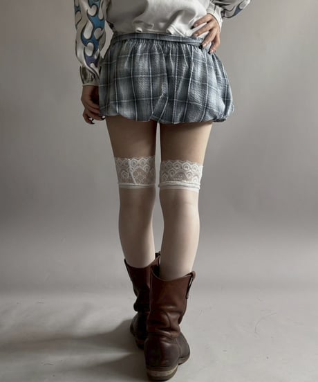 【USED】 Check Pattern Balloon Hem Skirt /260418-022