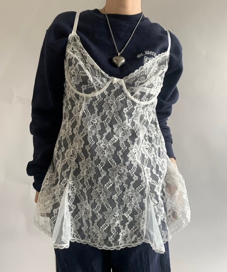 【USED】 lace Patterned Camisole Top /241102-004