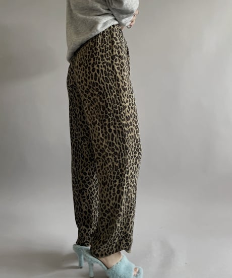 【USED 】Ralph Lauren Silk100% Leopard Patterned Pants/ 240414-033