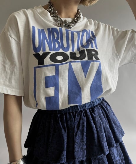 【USED】 Made in USA  80's Hanes UNBUTTON YOUR FLY T-Shirt /240720-023