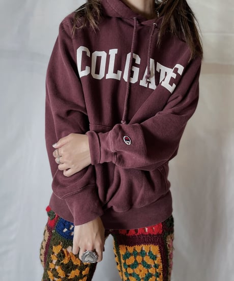 【USED】  Champion Reverse Weave Hoodie COLGATE/210902-024