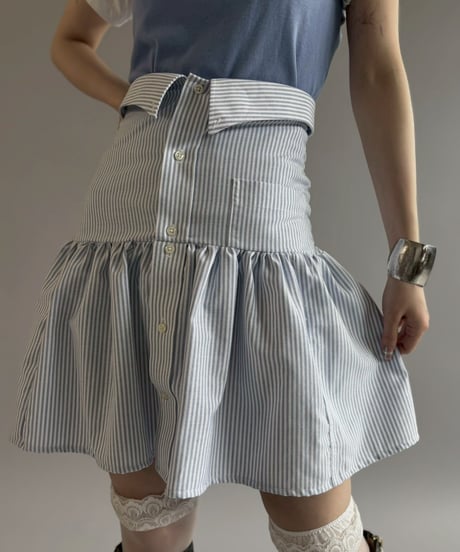 【RE;CIRCLE】  RE Stripe Shirt Mini One-Piece / 260611-003