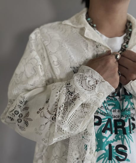 【RE;CIRCLE】 RE Men's Crochet Lace Shirt / 220915-006
