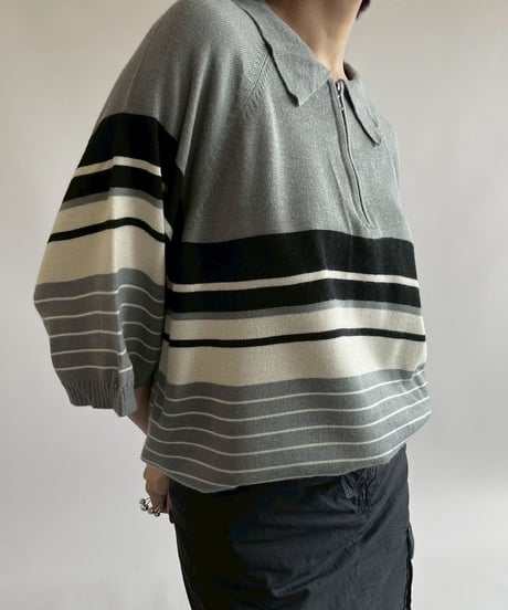 【USED】 TAG Sport S/S Zip up Knit Polo Shirt / 250517-026