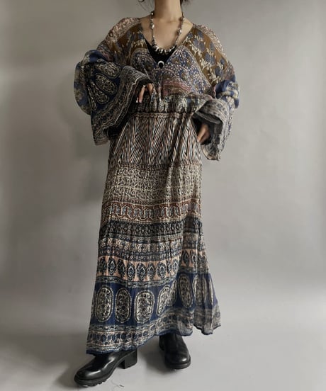 【RE;CIRCLE】 RE Indian Cotton One-piece / 220901-010