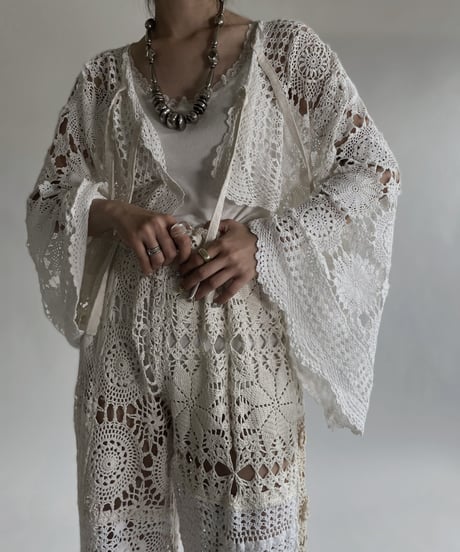 【RE;CIRCLE】 RE Crochet Lace Flare Sleeves Bolero / 220526-030