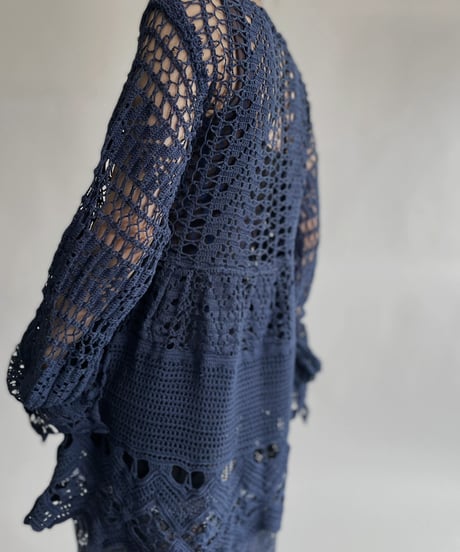【RE;CIRCLE】 RE Crochet Blue Lace One-piece / 220728-010