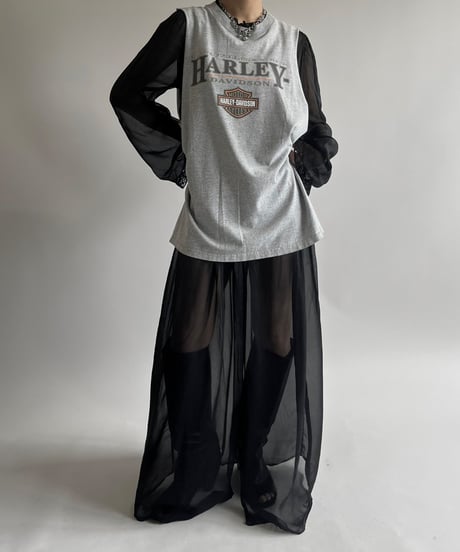 【USED】   Made in USA HARLEY- DAVIDSON Cut off Tank Top /250510-006