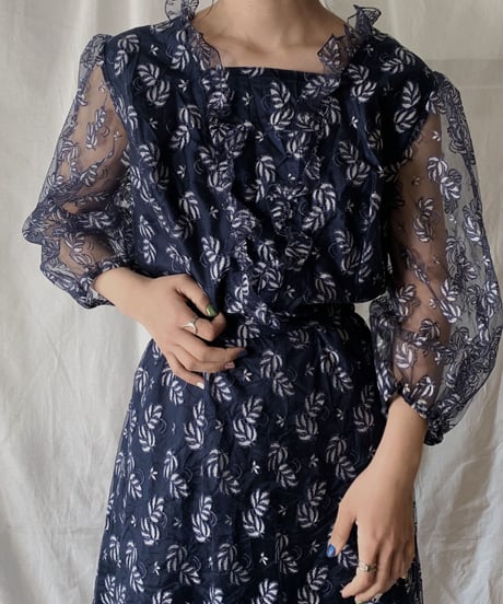【USED】  Plant Patterned Lace EURO Dress/210407-021