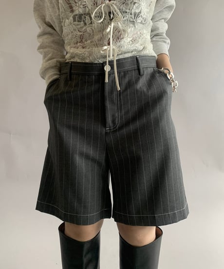 【USED】 Made in ITALY VERSACE Stripe Patterned Shorts / 241102-018
