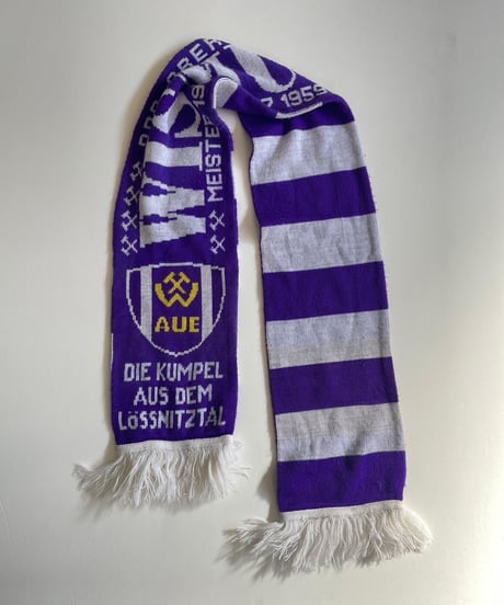 【USED】 Knit Soccer Muffler Purple × White / 230206-025
