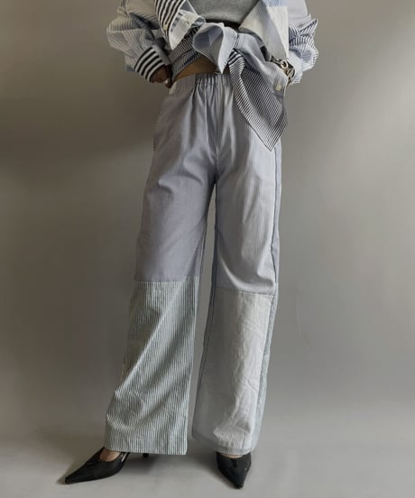 【RE;CIRCLE】 RE Patchwork Strip Pants / 230824-006