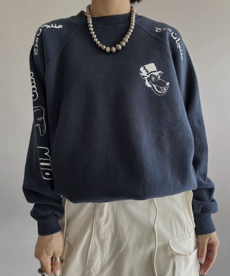【Mashup Products】 Silk Screen Hanes L/S Sweat top /  240217-008
