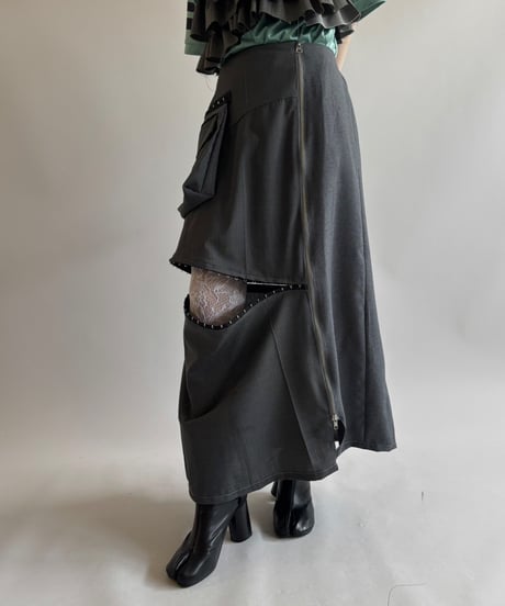 【RE;CIRCLE】 RE Suit Asymmetry Long Skirt/ 250717-003