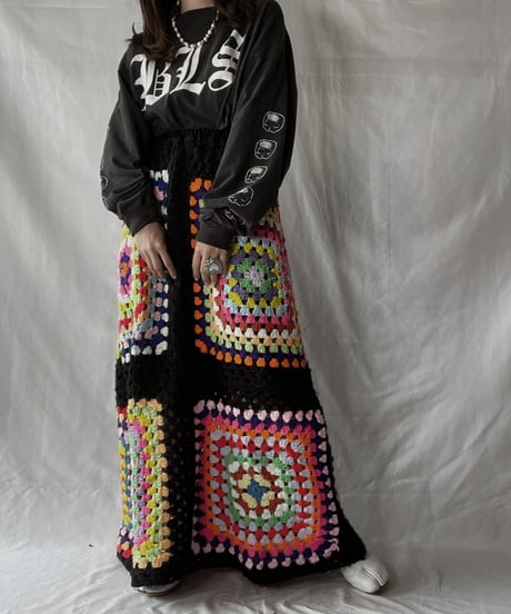 【RE;CIRCLE】 RE Granny Knit Long Skirt②/211014-013