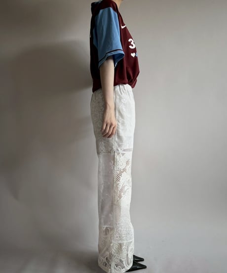 【RE;CIRCLE】 RE Crochet Lace Patch work Pants / 250731-004