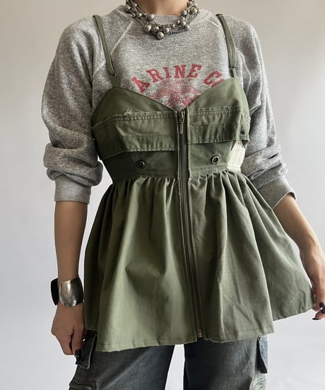 【RE;CIRCLE】 RE ARMY Zip Corset Bustier/ 250508-005