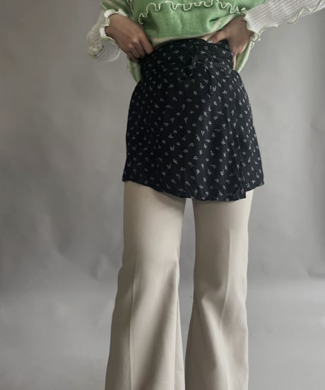 【USED】 Flower Patterned Poly Mini Skirt / 230323-003