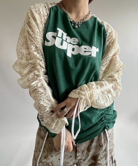 【RE;CIRCLE】 RE Lace Switching Raglan T-Shirt / 250605-004
